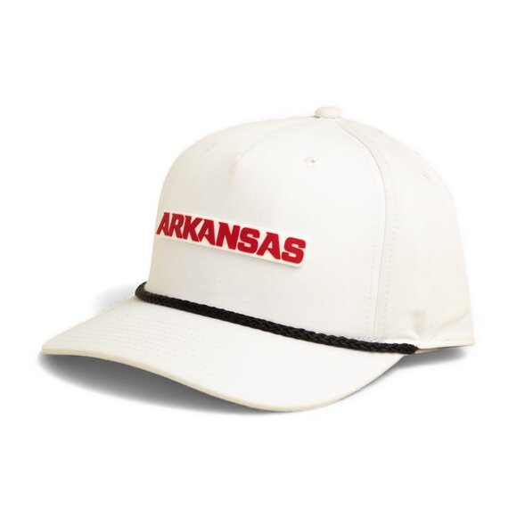 Arkansas Razorbacks ARKANSAS Red 3D Five Panel Classic Rope Hat- White/ Black - Picture 2 of 3